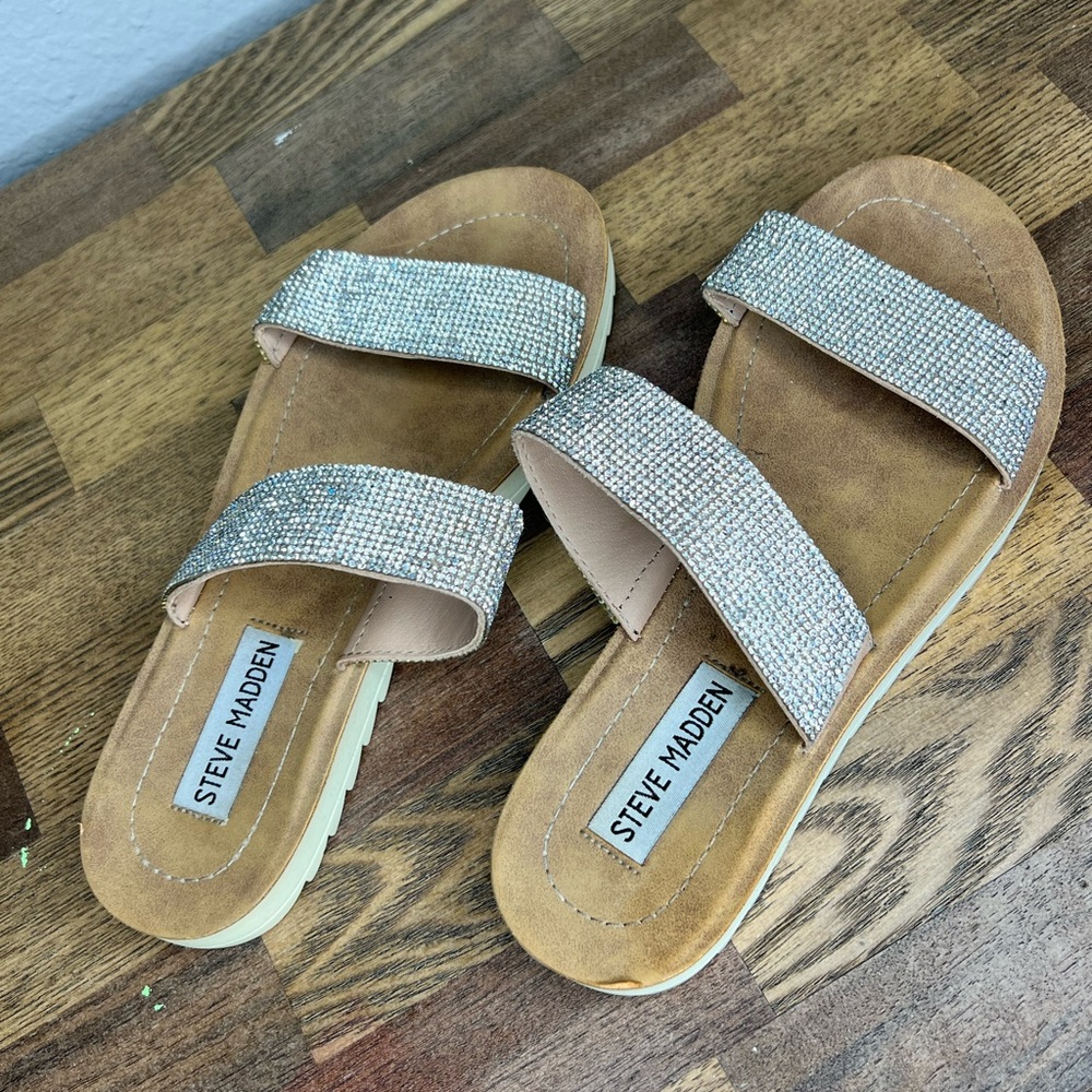 Steve Madden crystal rhinestone sandals 5.5